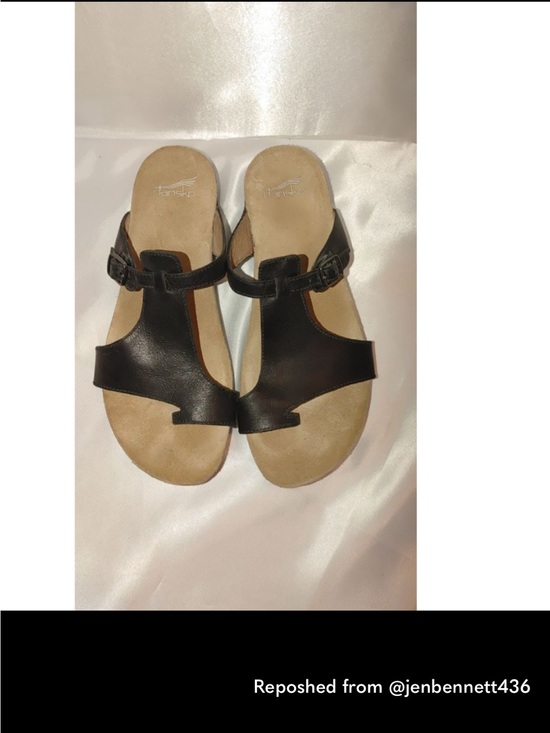 Dansko Brown Leather Slide Sandals main image 0